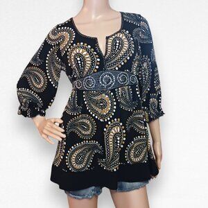 Black& Gold Paisley Top